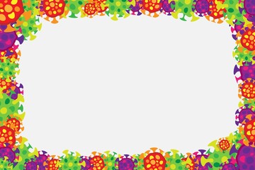 Flat simple cartoon bacterium science frame of microorganisms