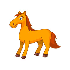 clipart of horse in cartoon version by flat design,vector illustration