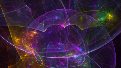 Fractal 3D rendering abstract and shiny background