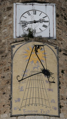 Cadran solaire, Tour de l'horloge, détails,  Anduze, Gard