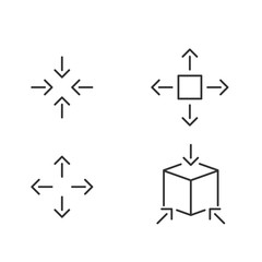 Scaling Related Vector Line Icons
