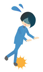 工場でぶつかる・こけるイラスト