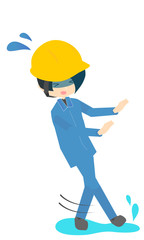 工場で滑るイラスト