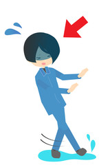 工場で滑るイラスト