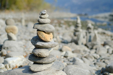 Stone Stacks in the Nature.