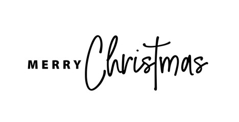 Merry Christmas typography text. Greeting card or banner with calligraphy, lettering, type. Creative script type xmas. Calligraphy creative font style banner. Merry Christmas Text.