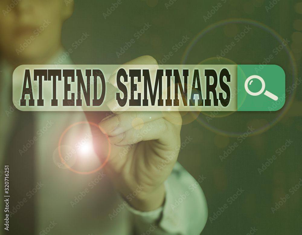 Poster handwriting text writing attend seminars. conceptual photo gathering of showing for the purpose of d