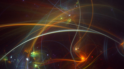 Fractal 3D rendering abstract and shiny background