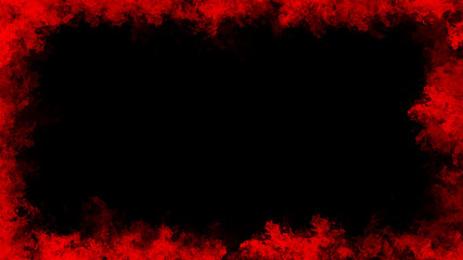 Red frame smoke misty texture effect for film , text or space . Border texture overlays.