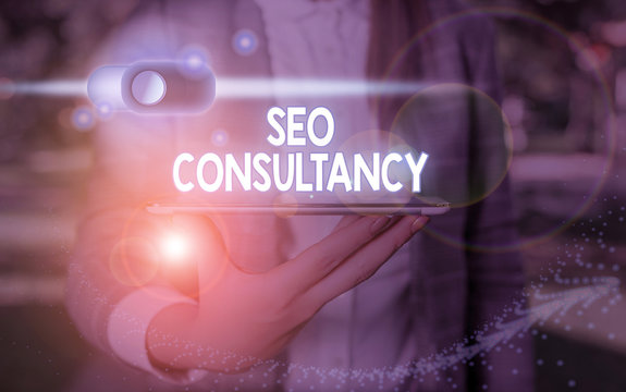 Handwriting text writing Seo Consultancy. Conceptual photo specialize in evaluating an organization website