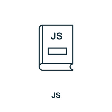 Js line icon. Thin design style from programmer icon collection. Simple js icon for infographics and templates