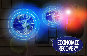 Text sign showing Economic Recovery. Business photo showcasing rise of business activity signaling...