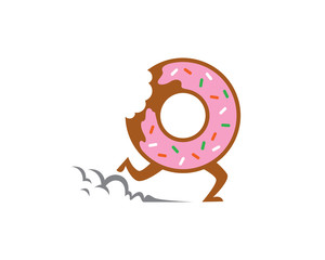 Donut fast delivery logo template design, emblem, symbol or icon