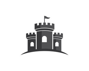 Castle logo template design, emblem, symbol or icon