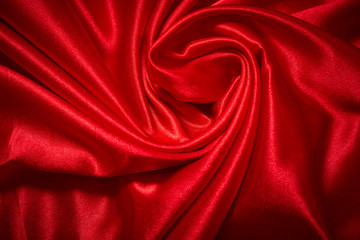 Luxury red satin smooth fabric background for celebration, ceremony, event invitation card or advertising poster