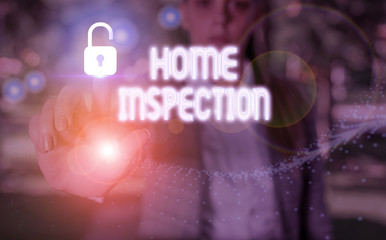 Conceptual hand writing showing Home Inspection. Concept meaning noninvasive examination of the...