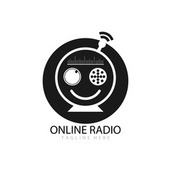 radio broadcast logo icon vector illustration design