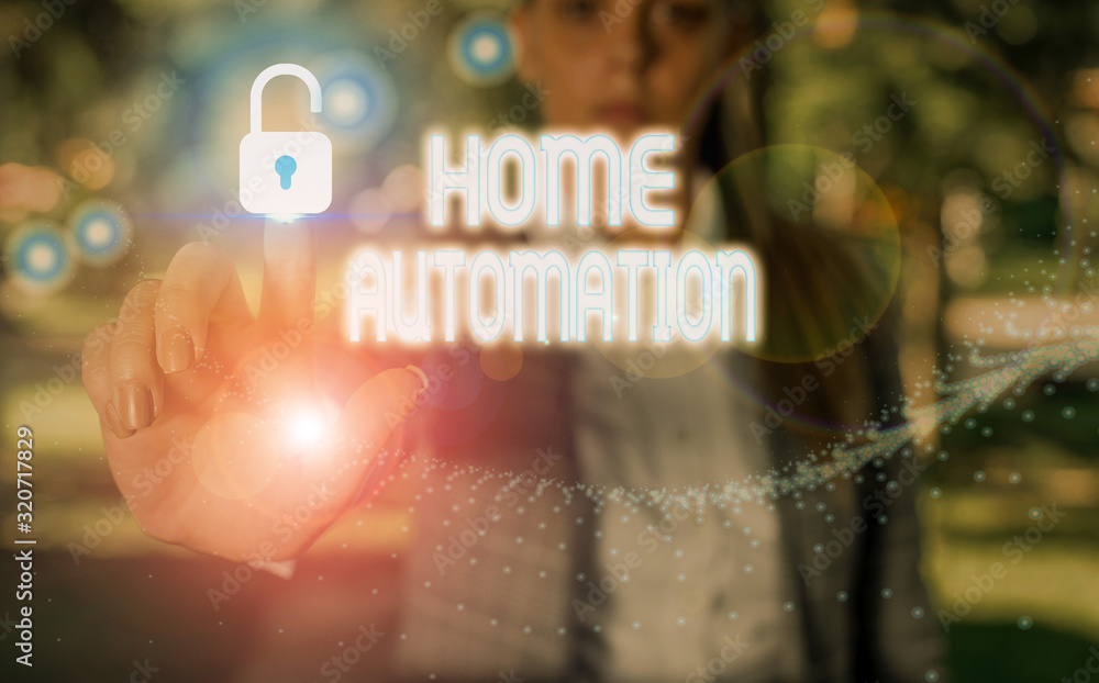 Poster conceptual hand writing showing home automation. concept meaning home solution that enables automati