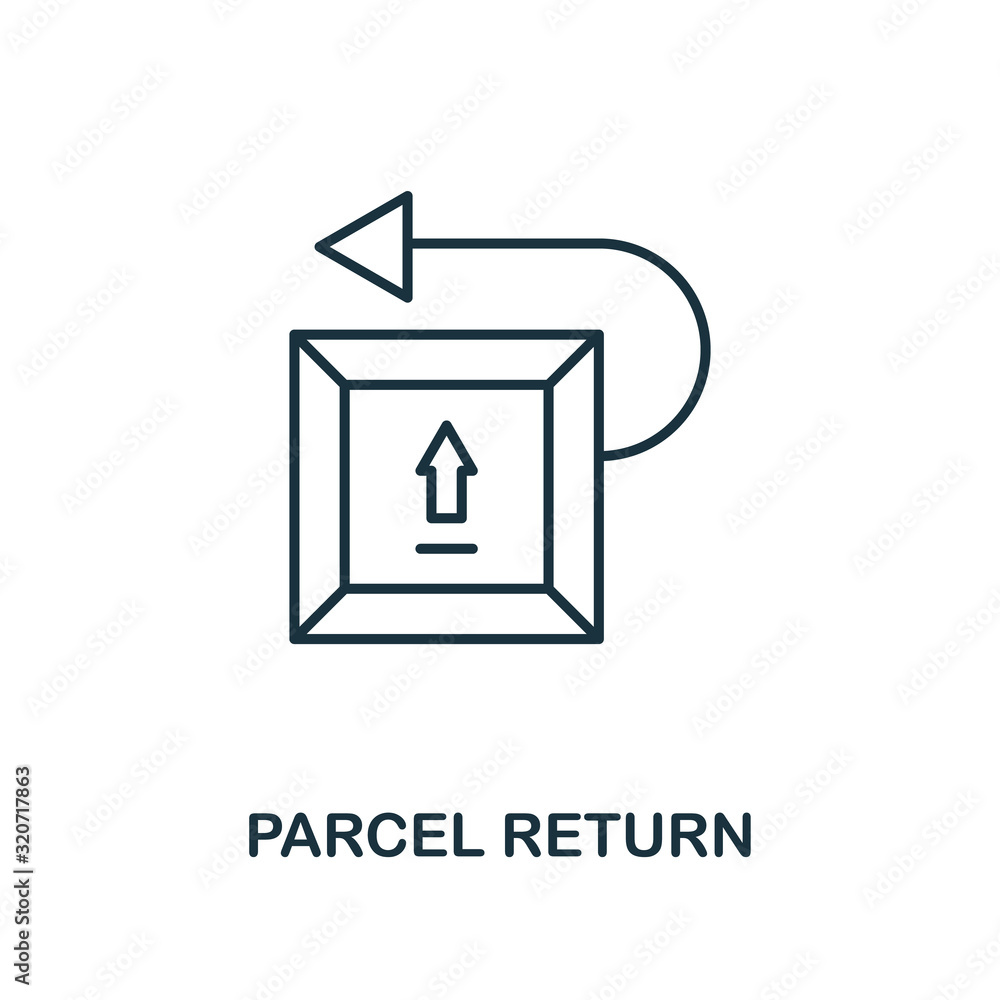 Poster parcel return line icon. thin design style from logistics delivery icon collection. simple parcel re