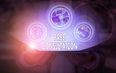 Conceptual hand writing showing Free Consultation. Concept meaning meeting to discuss something or...