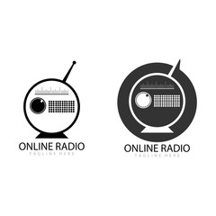 radio broadcast logo icon vector illustration design