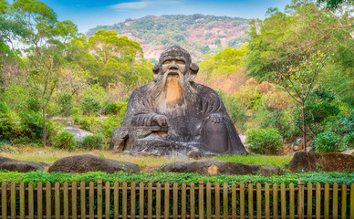 Laozi's stone carving in Qingyuan mountain, Quanzhou City, Fujian Province, China