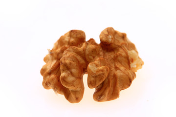 Walnuts on a white background