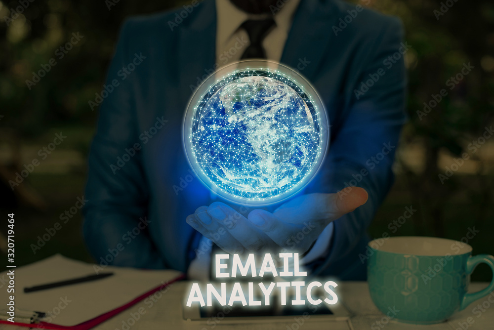 Aufkleber writing note showing email analytics. business concept for way to break down open rate to give insig