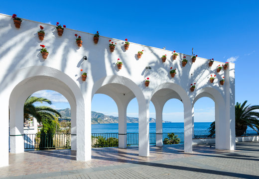 Plaza Balcon de Europa, Nerja, Andalusia, Spain, Europe