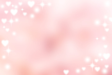 abstract blur soft gradient pink color background with heart shape and star glitter for show,promote and advertise product in happy valentine's day collection concept