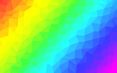 Fototapeta premium Multicolor rainbow low poly background. Abstract random vector background from triangles. Polygonal design
