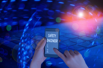 Word writing text Safety Engineer. Business photo showcasing demonstrating who inspects all...
