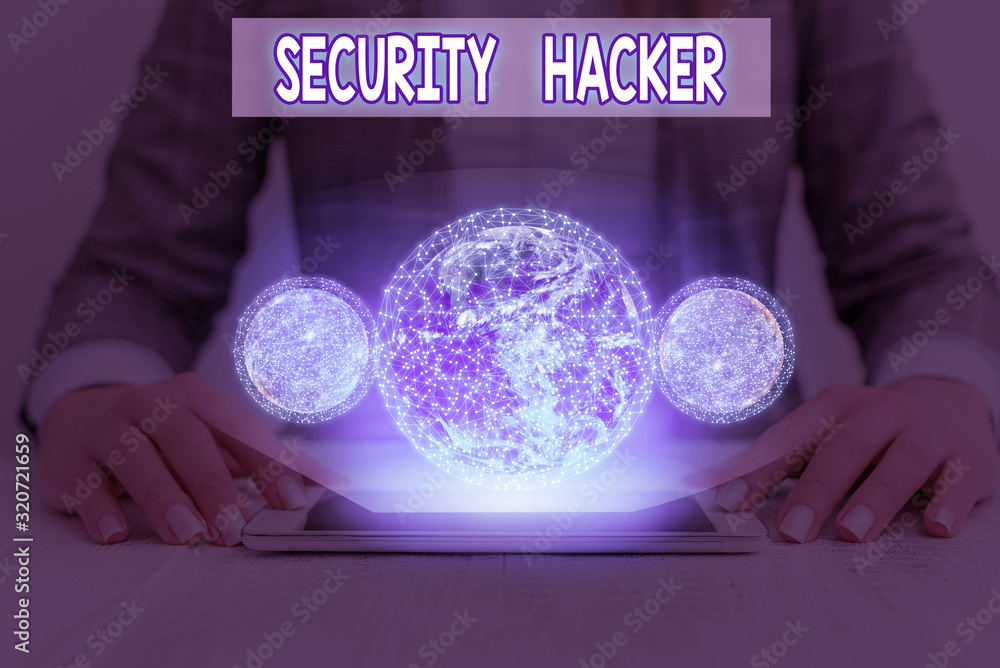 Poster conceptual hand writing showing security hacker. concept meaning someone who explores methods for br