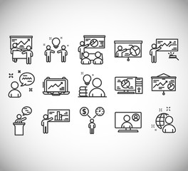 Education line icon set