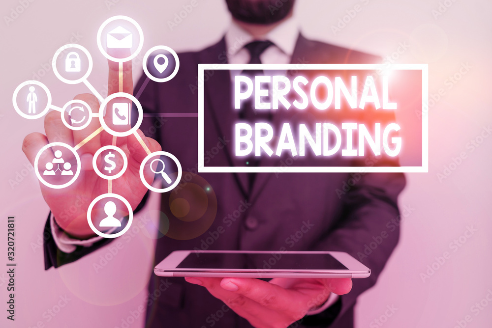 Poster text sign showing personal branding. business photo text process of creating a recognizable professi