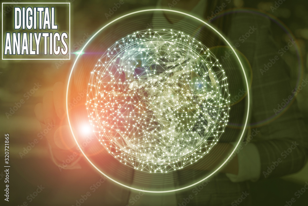 Poster word writing text digital analytics. business photo showcasing the analysis of qualitative and quant