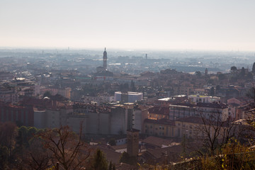 Bergamo city scape at the winter 