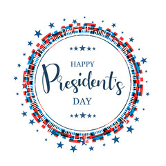Happy President's day poster design with USA flag colors. Vector Illustration