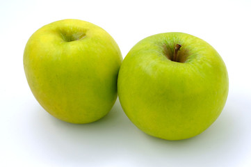 green apples isolated on white background