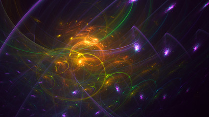 Fractal 3D rendering abstract and shiny background