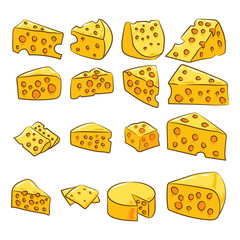 cheese vector set collection graphic clipart design