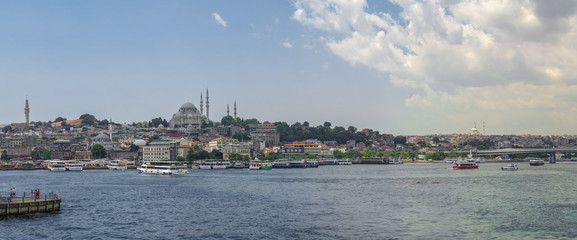 Fototapeta premium Top panoramic view of Fatih district in Istanbul, Turkey