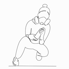 girl artist draws graffiti