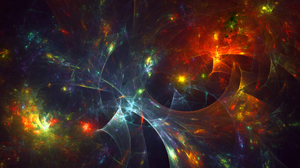 Obraz premium Fractal 3D rendering abstract and shiny background