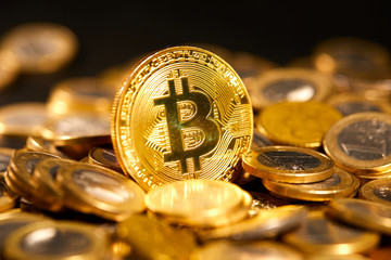 golden bitcoin, conceptual image for crypto currency