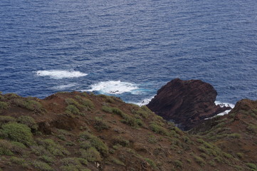 Views of the sea and the rocky coast in the north of Tenerife