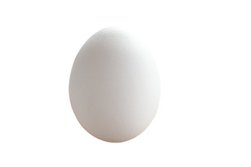Single white chicken egg isolated on white background cutout