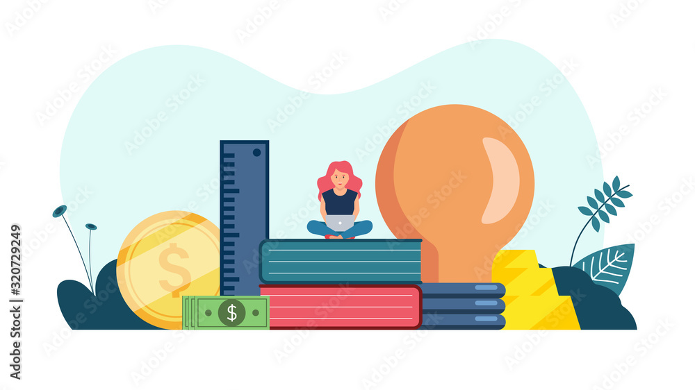 Poster element collection design with business or finance concept for website development or social media a
