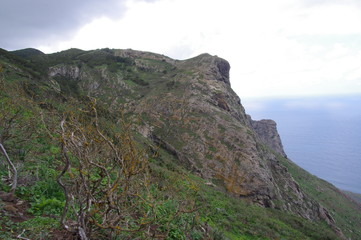 Fototapeta na wymiar Mountains near the village of Chamorga in the north of Tenerife