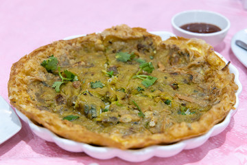 Chinese food - Oyster cake with sauce
